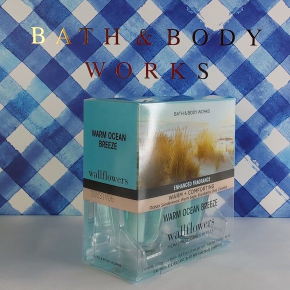 BATH & BODY WORKS HOME 'WARM OCEAN BREEZE' FRAGRANCE REFILLS 2~PACK SET - Picture 2 of 16
